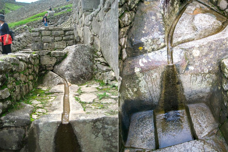 Machu Picchu: Mistérios da Construção, engenharia e história 3 canais de água de machu picchu