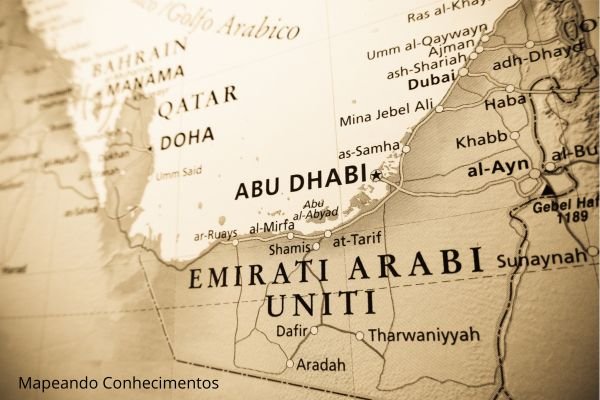 Mapa dos Emirados Árabes Unidos