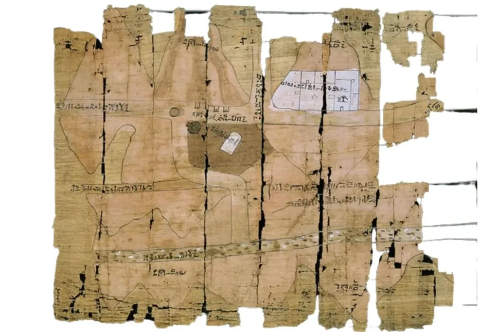 A História da Cartografia: Como Mapeamos o Mundo? 2 Mapa de papiro egípcio