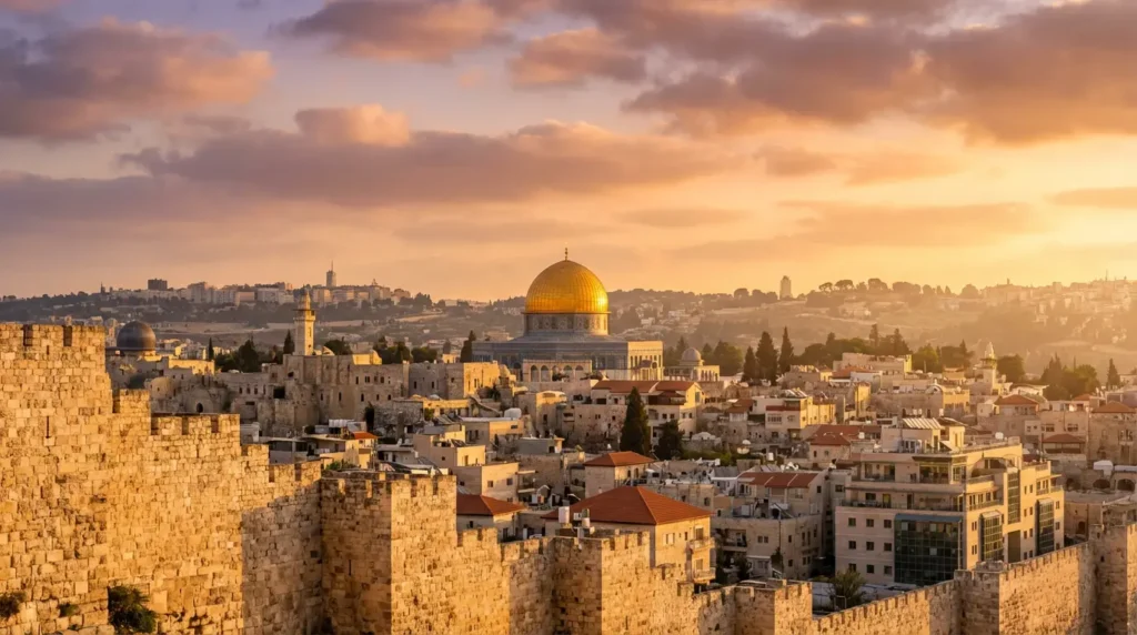 Por Que Israel é Importante para os Cristãos? Entenda a Conexão Profunda 9 Vista de Jerusalém, cidade central para as profecias bíblicas, explicando por que Israel é importante para os cristãos.